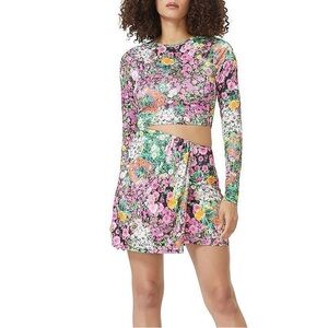 AFRM Womens Kloie‎ Floral Print Cut-Out Mini Dress small